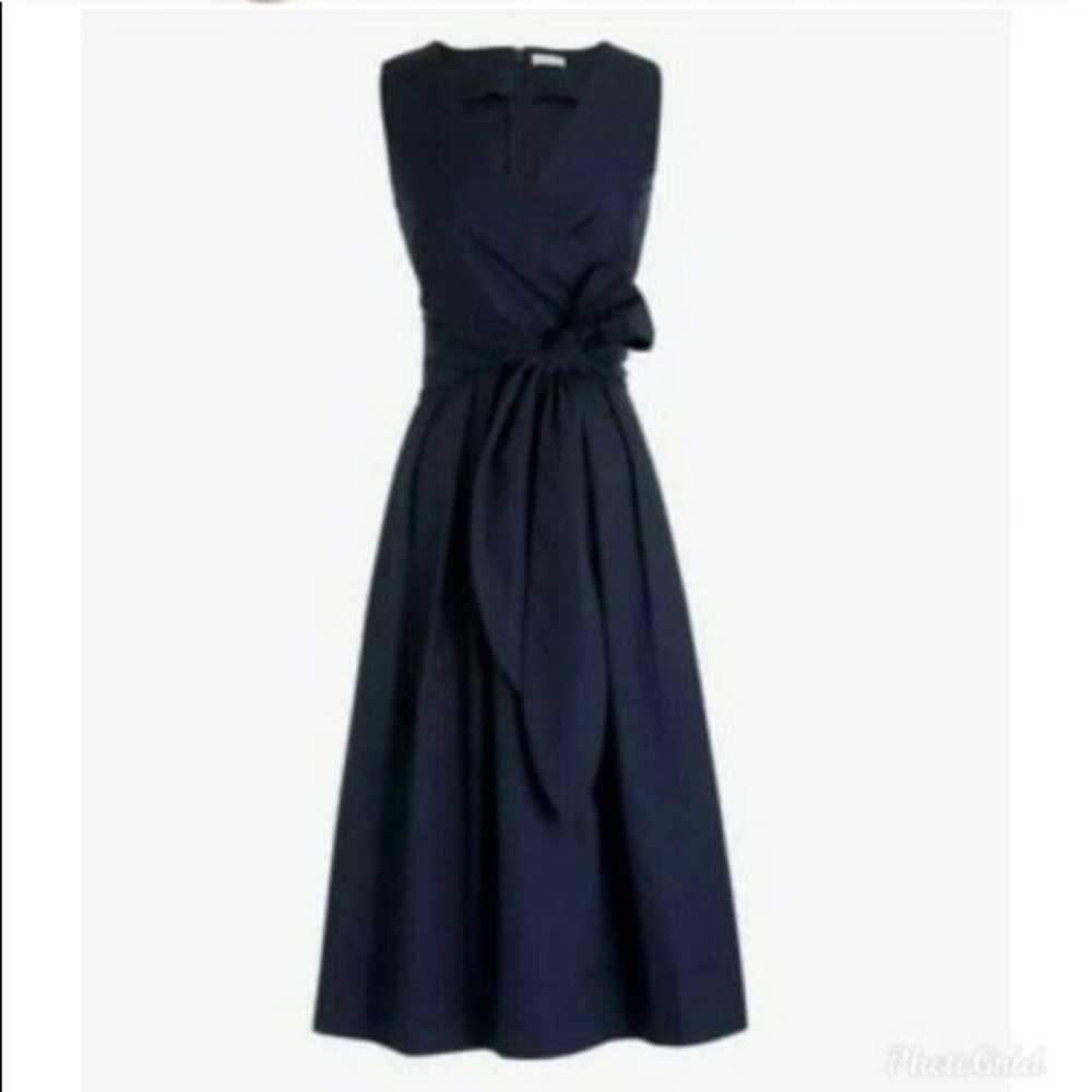 J by J Crew Navy Blue Wrap Tie Dress